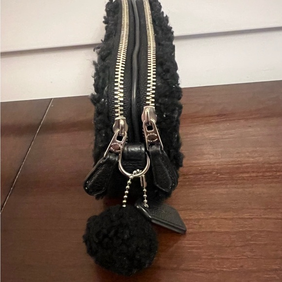 COACH CROSSBODY POUCH IN LEATHER AND SHEARLING - Picture 6 of 11